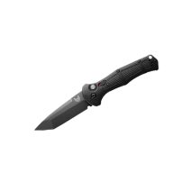 Benchmade Claymore Black Tanto Serrated automatic knife with CPM-D2 tanto blade and textured black handle