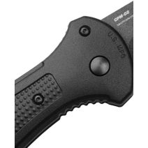 Benchmade Claymore Black Tanto Serrated 8 Benchmade Claymore Black Tanto Serrated automatic knife with CPM-D2 tanto blade and textured black handle