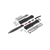 Benchmade Claymore OTF Dagger dual serrated black blade with black Grivory handle