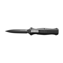 Benchmade Infidel Black Aluminum OTF Dagger with black aluminum handle