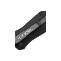 Benchmade Infidel Black Aluminum OTF Dagger with black aluminum handle