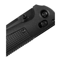 Benchmade Redoubt knife with black Grivory handle, CPM-D2 drop point blade, and AXIS Lock