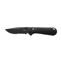 Benchmade Redoubt Black Grivory AXIS Lock serrated drop point folding knife
