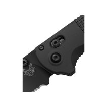 Benchmade Redoubt Axis Drop Point Serrated Black Grivory 8 Benchmade Redoubt Black Grivory AXIS Lock serrated drop point folding knife