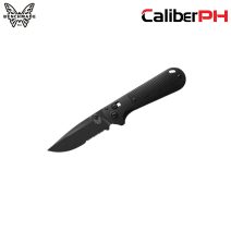 Benchmade Redoubt Black Grivory AXIS Lock serrated drop point folding knife