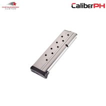 Chip McCormick CMC Railed Power Magazine for 1911 .45 ACP, 10-round stainless steel magazine, model M-RPM-45FS10