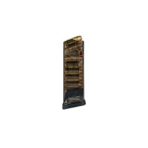 ETS 13-round Glock 23 magazine with .40 S&W rounds in smoke polymer body