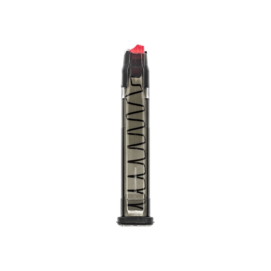 ETS 19-Round Smoke Magazine for Glock 22 – .40 S&W – Transparent Polymer with Red Follower