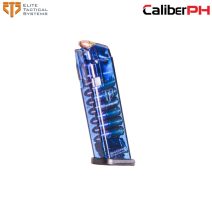 ETS Group 17round blue polymer handgun magazine for Glock 9mm models 17 19 26 34 45