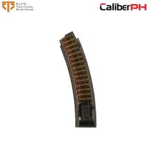 ETS Group 30-round 9mm magazine for CZ Scorpion EVO, featuring a carbon smoke finish.