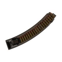 ETS Group 40-round 9mm magazine for CZ Scorpion EVO, featuring a carbon smoke finish and loaded with ammunition.