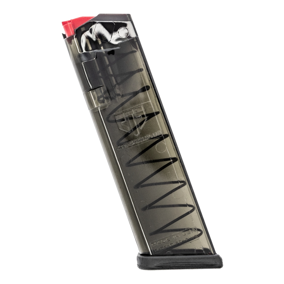 ETS Group - Elite Tactical Systems Pistol Magazine - 17round - Standard 9mm Luger - Compatible with Glock 19/26/45/18/19X/34 - Smoke Polymer