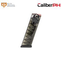 ETS Group - Elite Tactical Systems Pistol Magazine - 17round - Standard 9mm Luger - Compatible with Glock 19/26/45/18/19X/34 - Smoke Polymer