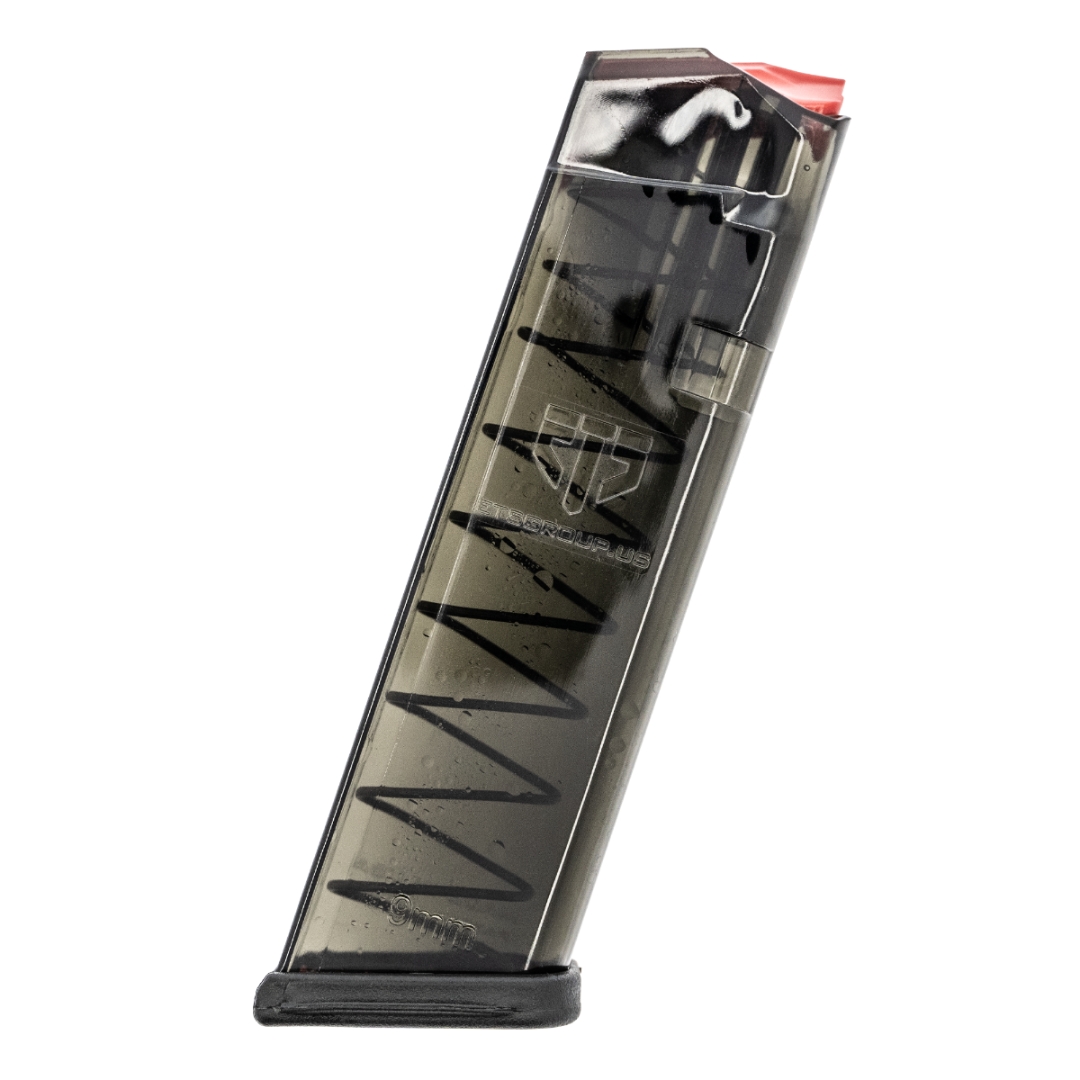 ETS Group - Elite Tactical Systems Pistol Magazine - 17round - Standard 9mm Luger - Compatible with Glock 19/26/45/18/19X/34 - Smoke Polymer