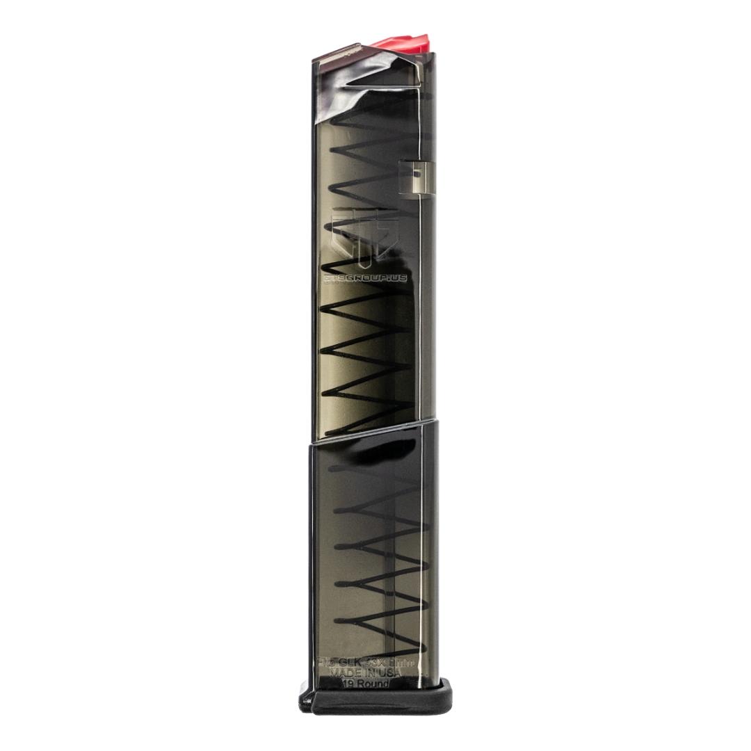 ETS Group - Elite Tactical Systems - Pistol Magazine - 19round - Extended - 9mm Luger - Compatible with Glock 43X/48 - Smoke Polymer