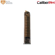 ETS Group 30-round extended 10mm Auto magazine in smoke polymer for Glock 20, 29, and 40 pistols