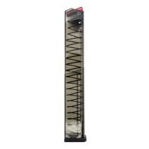 ETS Group 30-round extended .45 ACP pistol magazine in smoke polymer for Glock 21, 30, and 41