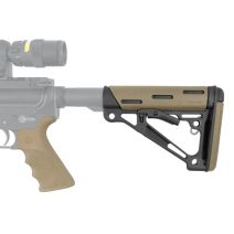 Hogue OverMolded Collapsible Buttstock for AR-15, M16 with Mil-Spec Buffer Tube FDE