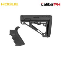Hogue OverMolded Combo Kit Collapsible Black OverMolded Rubber Black Synthetic & Black Rubber Grip for AR15, M16 with Mil-Spec Tube (Tube Not Included)