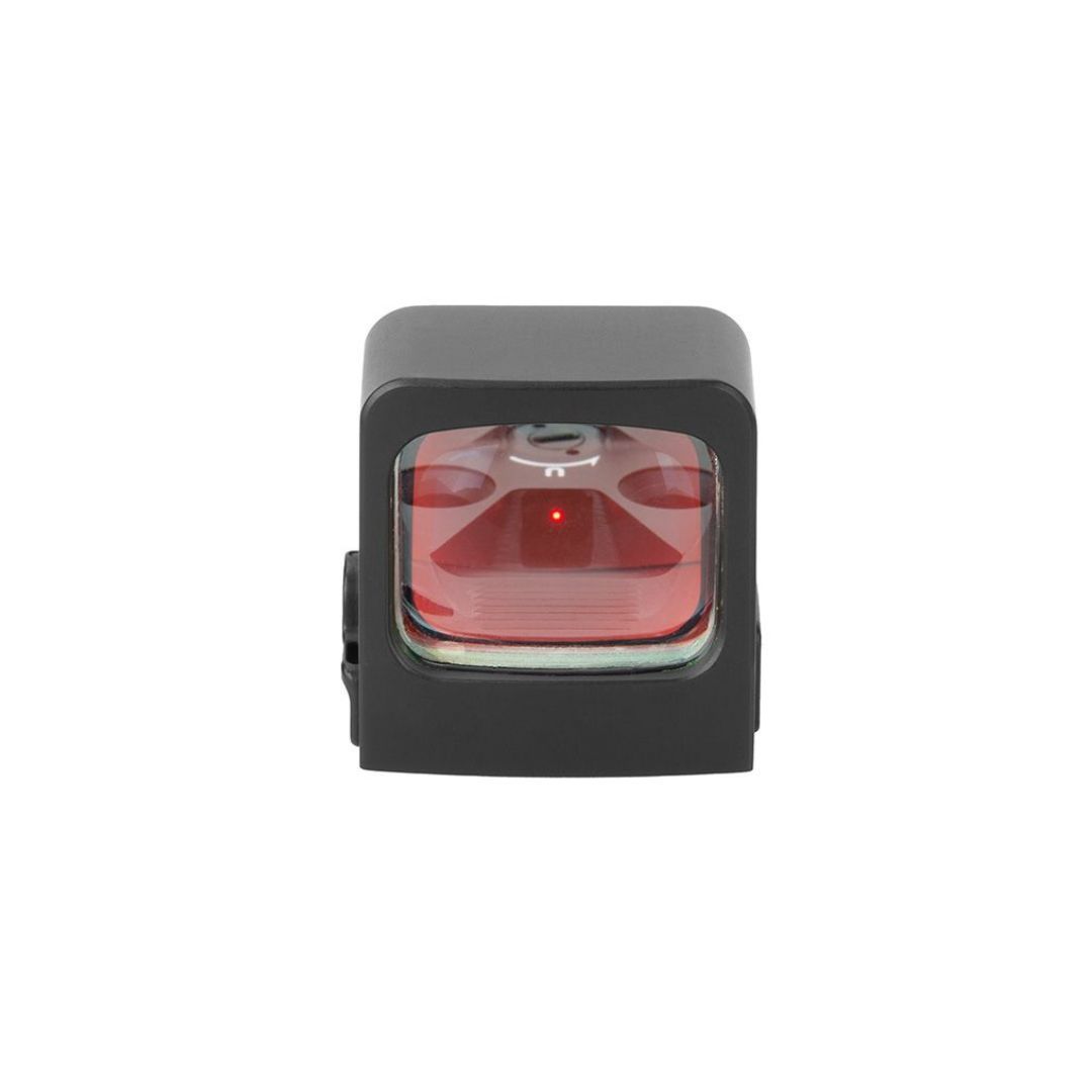 Holosun - HS407K-X2 - Reflex Sight 0.58 x 0.77 6 MOA Red Dot Reticle - Black Anodized 5 Holosun HS407K X2 micro red dot sight front angled view on a white background.