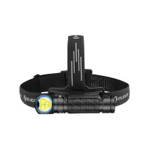 Olight Perun 3 rechargeable right angled black headlamp with CaliberPH logo branding