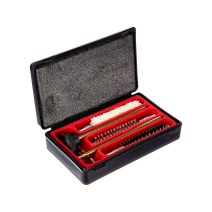 UTG 9mm Pistol Cleaning Kit TL-CLP9MMKT in a black hard-shell storage case with a detailed product label.