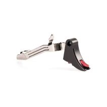 ZEV Technologies PRO Curved Face Trigger Bar Kit for Glock 43 Gen 4, featuring a black curved trigger shoe and red safety pad.